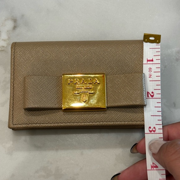 PRADA Cammeo Saffiano Fiocco Leather Bow Card Holder  *Pre-Loved* - Picture 16 of 16